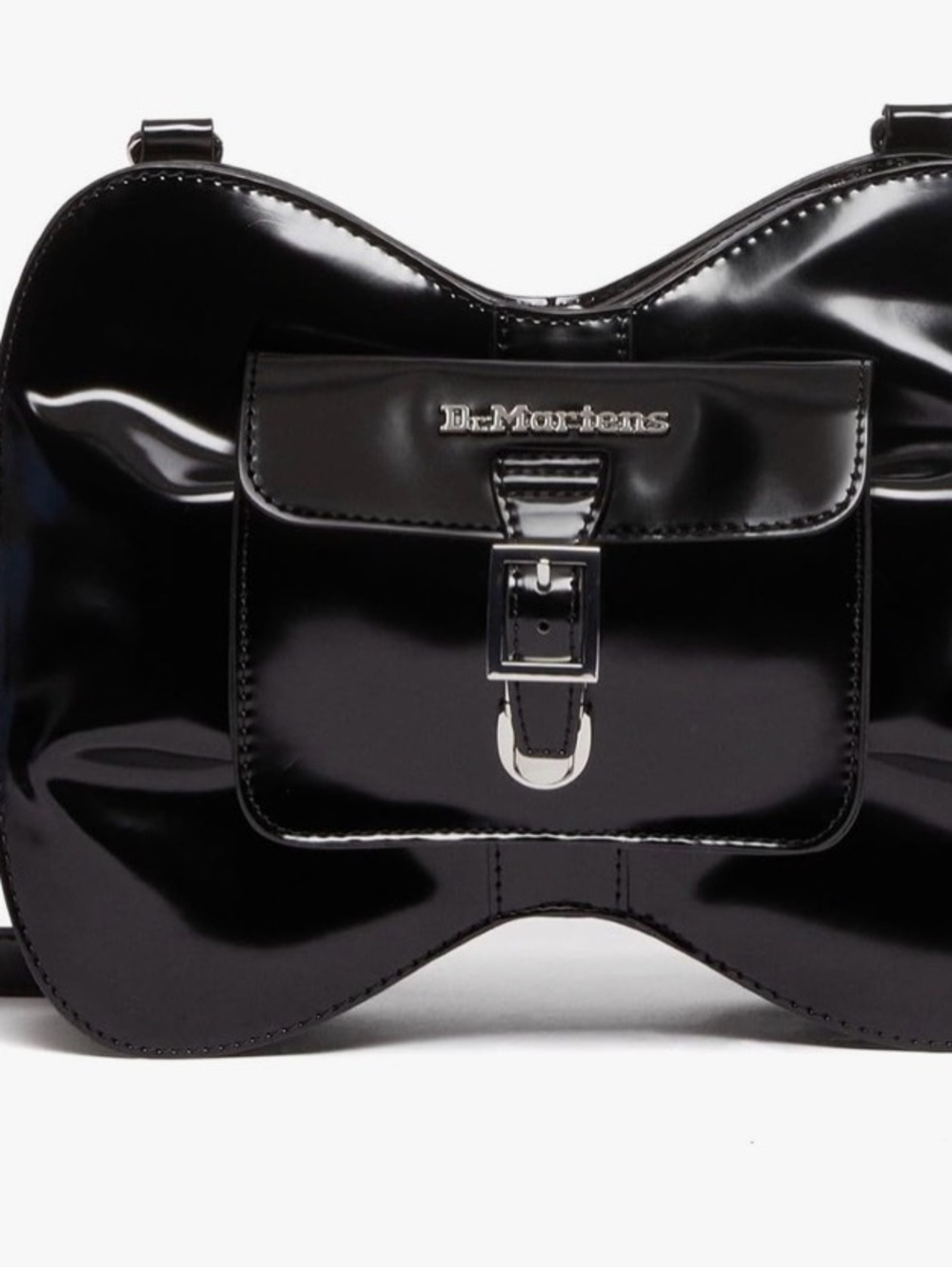 Dr. Martens Black Patent Bow Crossbody Bag